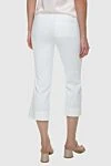 Women's white cropped flared cotton pants Tonet - four pockets. 97% cotton, 3% elastane. zipper. Country of manufacture: Italy. Care: specialized cleaning - photo 4