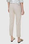 Beige cotton trousers for women Tonet - two pockets. 97% cotton, 3% elastane. zipper. Country of manufacture: Italy. Care: specialized cleaning - photo 4