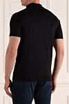 Black silk polo for men Dalmine - 100% silk. Buttons. Country of manufacture: Italy. Care: specialized cleaning - photo 4