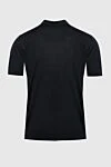Black silk polo for men Dalmine - 100% silk. Buttons. Country of manufacture: Italy. Care: specialized cleaning - photo 6