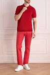 Cotton polo red for men Dalmine - 100% cotton. Buttons. Country of manufacture: Italy. Care: specialized cleaning - photo 2