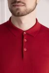 Dalmine Cotton polo red for men - 100% cotton. Buttons. Country of manufacture: Italy. Care: specialized cleaning - photo 5