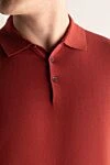 Dalmine Polo from cotton burgundy for men - 100% cotton. Buttons. Country of manufacture: Italy. Care: specialized cleaning - photo 5