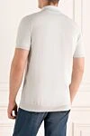 Cotton polo white for men Dalmine - 100% cotton. Buttons. Country of manufacture: Italy. Care: specialized cleaning - photo 4