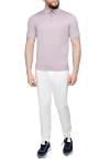 Polo made of cotton white for men Dalmine - 100% cotton. Closure: Buttons. Country of manufacture: Italy. Care: specialized cleaning - photo 2