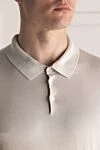 Dalmine Silk polo gray for men - 100% silk. Buttons. Country of manufacture: Italy. Care: specialized cleaning - photo 5