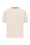 Dalmine Beige cotton jumper with short sleeves for men - 100% cotton. Country of manufacture: Italy. Care: specialized cleaning - photo 1
