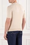 Beige cotton jumper with short sleeves for men Dalmine - 100% cotton. Country of manufacture: Italy. Care: specialized cleaning - photo 4