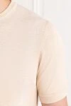 Dalmine Beige cotton jumper with short sleeves for men - 100% cotton. Country of manufacture: Italy. Care: specialized cleaning - photo 5