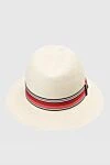 Loro Piana White straw hat for women - contrasting tape. 100% straw. Country of manufacture: Italy. Care: specialized cleaning - photo 1