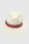 White straw hat for women Loro Piana - contrasting tape. 100% straw. Country of manufacture: Italy. Care: specialized cleaning - photo 4