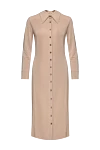 The Andamane Beige viscose dress for women - buttons. 95% viscose, 5% elastane. Country of manufacture: Italy. Care: specialized cleaning - photo 1