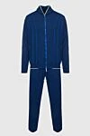 Stefano Ricci Sports suit for men made of cotton, silk and polyamide blue - Contrast zippers and cuffs. 48% cotton, 44% silk, 8% polyamide. Closure: Drawstring, zipper. Four side pockets. Country of manufacture: Italy. Care: specialized cleaning - photo 1