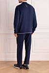 Sports suit for men made of cotton, silk and polyamide blue Stefano Ricci - Contrast zippers and cuffs. 48% cotton, 44% silk, 8% polyamide. Closure: Drawstring, zipper. Four side pockets. Country of manufacture: Italy. Care: specialized cleaning - photo 4