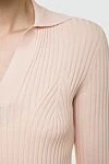 DROMe Beige viscose and polyamide jumper for women - V-neck. 65% viscose, 35% polyamide. Country of manufacture: Italy. Care: specialized cleaning - photo 5