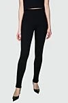 DROMe Black viscose and polyamide pants for women - 65% viscose, 35% polyamide. elastic belt. Country of manufacture: Italy. Care: specialized cleaning - photo 3