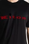 Kiton Футболка з бавовни чорна чоловіча - вишивка логотипу. 100% бавовна. Країна виробник: Італія. Догляд: спеціалізоване чищення - фото 5