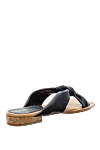 Women's leather slippers with interwoven straps, black Paloma Barcelo - contrasting sole, interweaving straps. 100% leather. Heel height: 2 cm. Country of manufacture: Italy. Care: specialized cleaning - photo 4