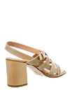 Women's beige leather sandals with square toe Paloma Barcelo - square toe. genuine leather. buckle. Heel: 7 centimeters. Country of manufacture: Italy. Care: specialized cleaning - photo 4