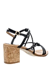 Women's black leather sandals with thin straps and knots Paloma Barcelo - contrast heel, thin straps. genuine leather. buckle. Heel: 5 centimeters. Country of manufacture: Italy. Care: specialized cleaning - photo 4