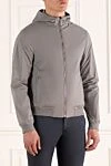 Moorer Cotton and elastane jacket gray for men - Decor: Pattern 