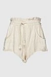 Isabel Marant Beige cotton shorts for women - four pockets. 100% cotton. elastic belt with lacing. Country of manufacture: Italy. Care: specialized cleaning - photo 1