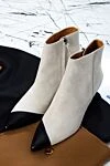 Isabel Marant Women's white ankle boots with a black toe - contrast heel, contrast sock. genuine leather, suede. Heel height: 5 centimeters. zipper. Country of manufacture: Italy. Care: specialized cleaning - photo 7