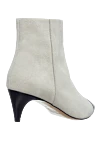 Women's white ankle boots with a black toe Isabel Marant - contrast heel, contrast sock. genuine leather, suede. Heel height: 5 centimeters. zipper. Country of manufacture: Italy. Care: specialized cleaning - photo 4