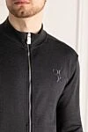 Billionaire Gray men's silk sports suit - Contrast zipper, brand logo. 100% silk. Closure: Drawstring, zipper. Four side pockets. Country of manufacture: Italy. Care: specialized cleaning - photo 5
