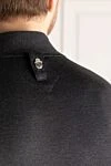 Gray men's silk sports suit Billionaire - Contrast zipper, brand logo. 100% silk. Closure: Drawstring, zipper. Four side pockets. Country of manufacture: Italy. Care: specialized cleaning - photo 6