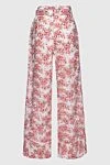 Women's red floral print trousers Charo Ruiz - floral print. cotton, polyester. two side pockets. zipper, button, belt. Country of manufacture: Italy. Care: specialized cleaning - photo 6