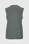 Women's elegant blouse with a ruffle on the closure gray Peserico - sleeveless, flounce on a fastener. silk, elastane. buttons. Country of manufacture: Italy. Care: specialized cleaning - photo 6