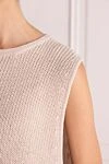 Peserico Beige cotton top for women - textured knitting. 100% cotton. Country of manufacture: Italy. Care: specialized cleaning - photo 5