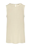 Peserico Beige silk and elastane top for women - 94% silk, 6% elastane. Closure: button. Country of manufacture: Italy. Care: specialized cleaning - photo 1