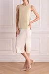 Beige silk and elastane top for women Peserico - 94% silk, 6% elastane. Closure: button. Country of manufacture: Italy. Care: specialized cleaning - photo 2