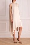 Peserico White viscose dress for women - button. asymmetric bottom. 100% viscose. Country of manufacture: Italy. Care: specialized cleaning - photo 3