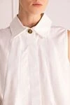 Max&Moi Women's cotton blouse with gold buttons white - Decoration: gold-plated buttons, loose cut, sleeveless. cotton. buttons. Country of manufacture: Italy. Care: specialized cleaning - photo 5