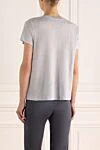 Blue linen T-shirt for women Max&Moi - V-neck. 100% linen. Country of manufacture: Italy. Care: specialized cleaning - photo 4