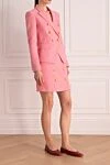 Balmain Pink women's cotton skirt suit - Costume with a backdrop and a babushka, erysipelas. Country of manufacture: Italy. Care: specialized cleaning - photo 3