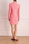 Pink women's cotton skirt suit Balmain - Costume with a backdrop and a babushka, erysipelas. Country of manufacture: Italy. Care: specialized cleaning - photo 4