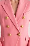 Balmain Pink women's cotton skirt suit - Costume with a backdrop and a babushka, erysipelas. Country of manufacture: Italy. Care: specialized cleaning - photo 5