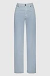 Brunello Cucinelli Blue cotton jeans for women - contrasting buttons and buttons. three front pockets, two back pockets. 99% cotton, 1% elastane. zipper, buttons. Country of manufacture: Italy. Care: specialized cleaning - photo 1