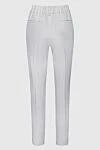 Brunello Cucinelli Women's elegant cropped trousers white - two back pockets. acrylic, silk. elastic belt. Country of manufacture: Italy. Care: specialized cleaning - photo 5