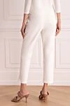 Women's stylish cropped trousers white Brunello Cucinelli - two back pockets. cotton, elastane. zipper, hook. Country of manufacture: Italy. Care: specialized cleaning - photo 4
