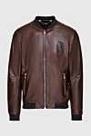 Billionaire Brown leather jacket for men - Brand Emblem. 100% leather. Closure: Zipper. Two zippered side pockets. Country of manufacture: Italy. Care: specialized cleaning - photo 1