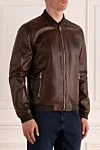 Billionaire Brown leather jacket for men - Brand Emblem. 100% leather. Closure: Zipper. Two zippered side pockets. Country of manufacture: Italy. Care: specialized cleaning - photo 3