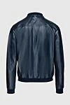 Billionaire Blue leather jacket for men - Brand Emblem. 100% leather. Closure: Zipper. Two zippered side pockets. Country of manufacture: Italy. Care: specialized cleaning - photo 7