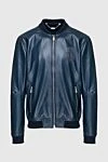 Billionaire Leather jacket blue for men - Brand Emblem. 100% leather. Closure: Zipper. Two zippered side pockets. Country of manufacture: Italy. Care: specialized cleaning - photo 1