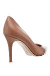 Women's beige leather pumps Gianvito Rossi - logo on the insole. genuine leather. Heel height: 8 centimeters. Country of manufacture: Italy. Care: specialized cleaning - photo 4