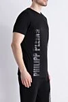 Philipp Plein Black cotton T-shirt for men - Decor: brand logo, print. Composition: 100% cotton. Country of manufacture: Italy. Care: specialized cleaning - photo 3